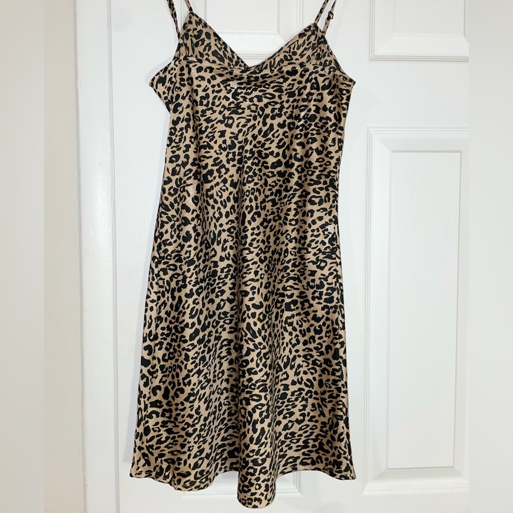 Leopard Print Slip Dress